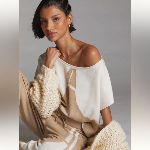 NWOT Anthropologie Daily Practice Super Soft Cream Beige Boxy Sweater Small S - Picture 2 of 8